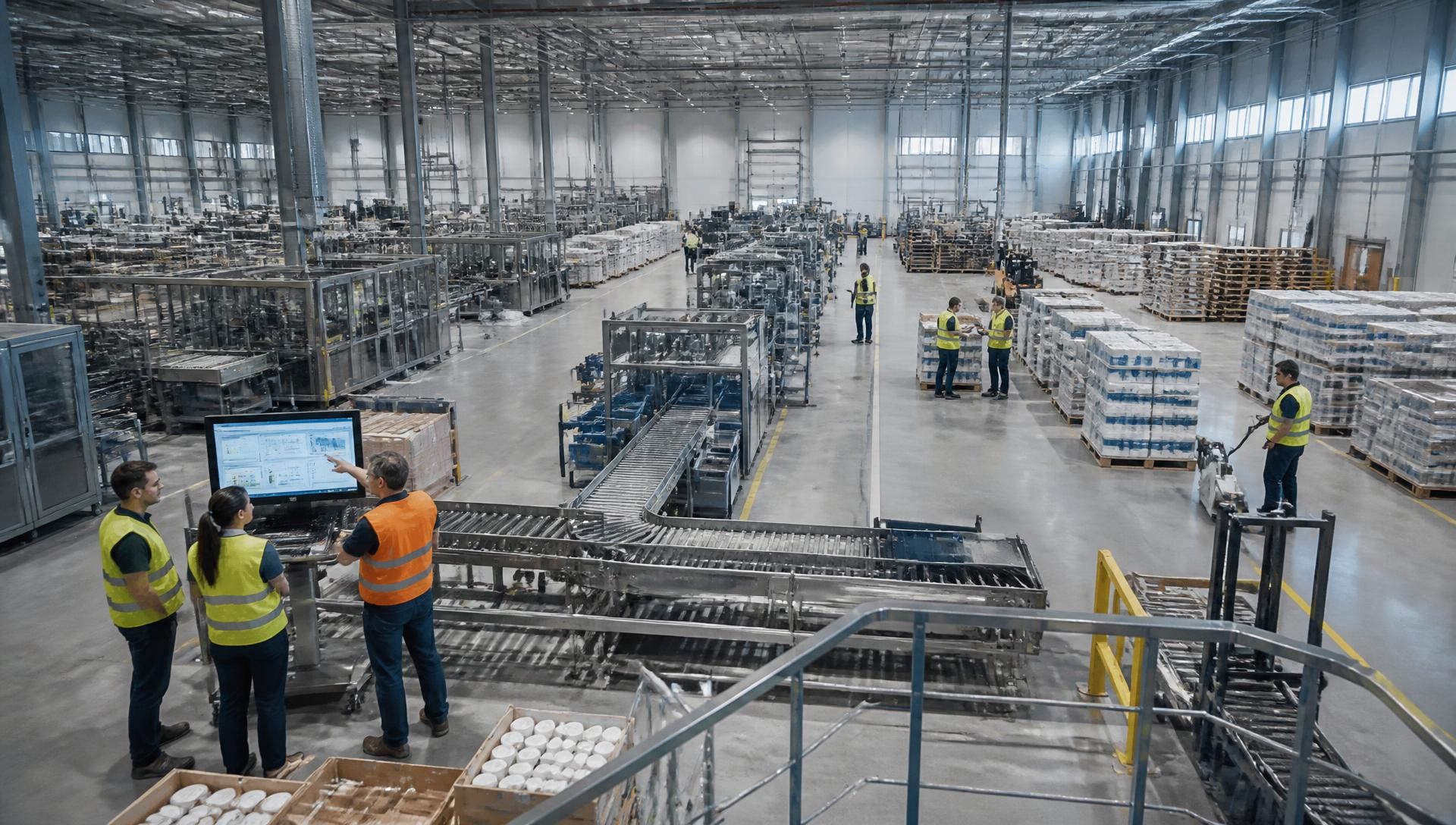 Industriële productieomgeving waarin machines, systemen en mensen samenkomen